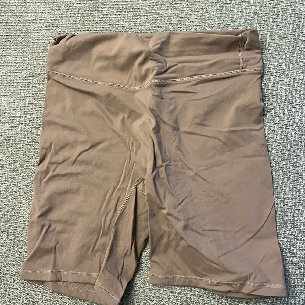 Brown High-Waisted Biker Shorts